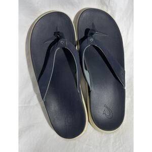 OluKai Women's Thong Sandals Flip Flops in Navy Blue